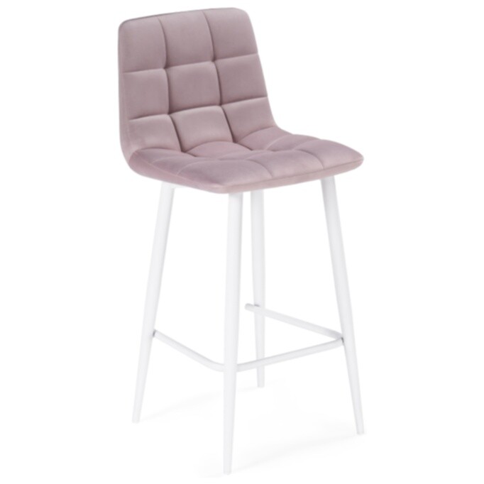 Полубарный стул на металлических ножках розовый, белый &quot;Чилли К&quot;