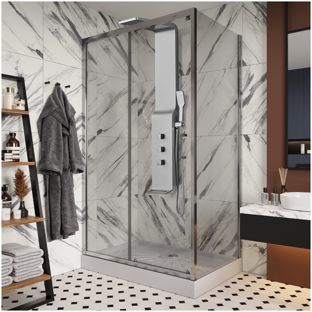 Душевая панель с тропическим душем 135х47 см серебро Cerutti SPA Sella S CT9990