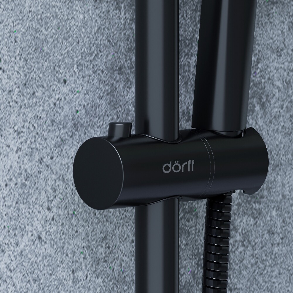 Душевая стойка с верхним душем и держателем черная Diwo "Новгород" DW-NOV-70-022 - изображение 10