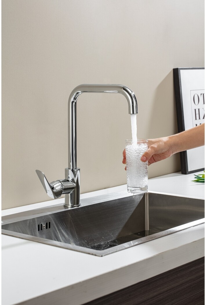 Смеситель для кухни с квадратным изливом хром Aquatek "Вега" AQ1081CR - изображение 5