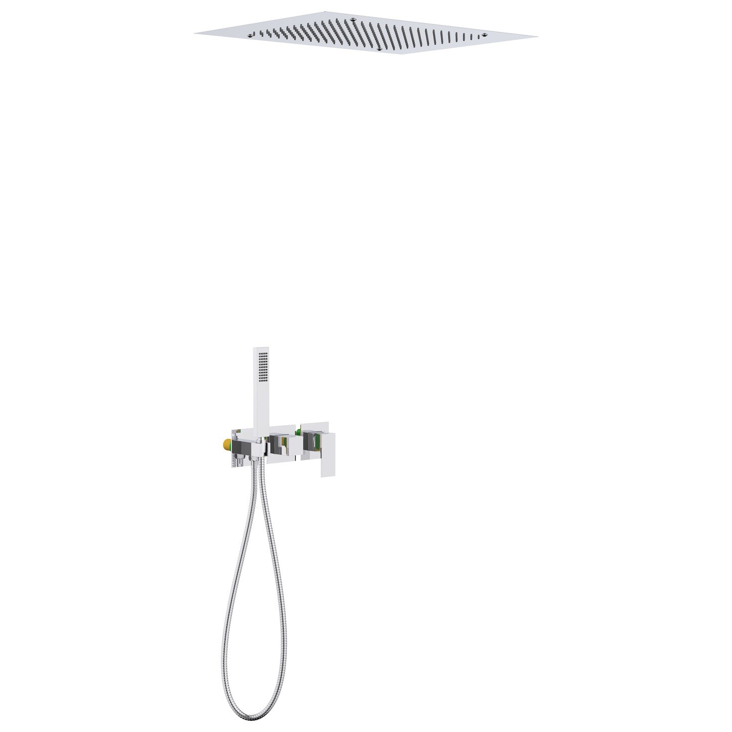 Душевой комплект встроенный с тропическим душем хром Timo Selene SX-2129-00SM