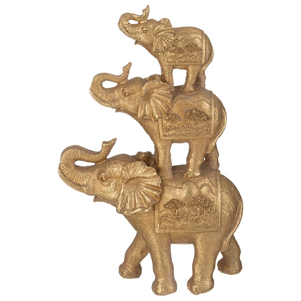 Фигурка декоративная 26 см бронзовая &quot;Три слона&quot;