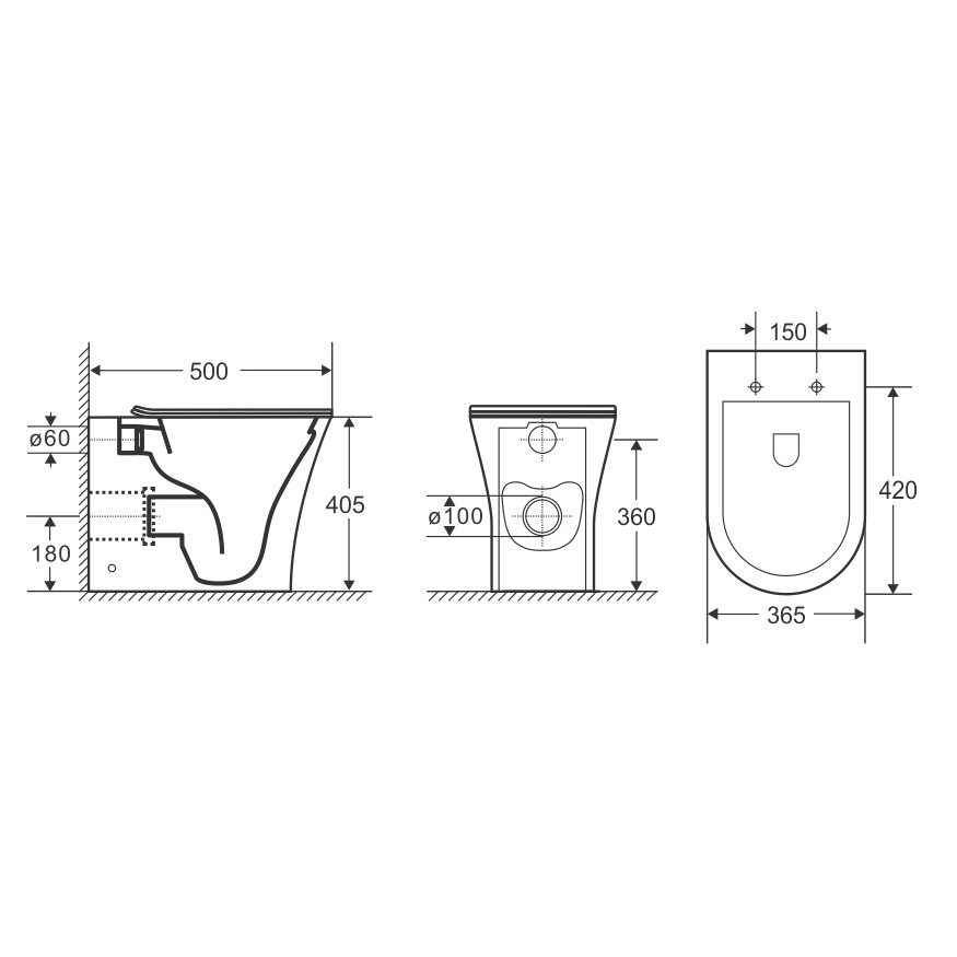 Унитаз приставной безободковый белый Cerutti SPA Adige F CT8907 - изображение 8