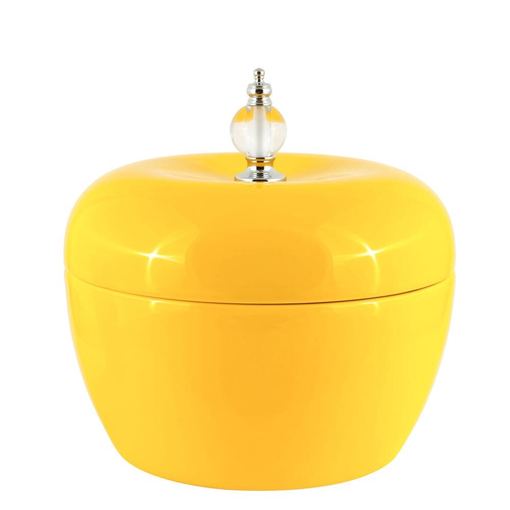 Ваза керамическая желтая с крышкой 27 см &quot;Желтое яблоко&quot;