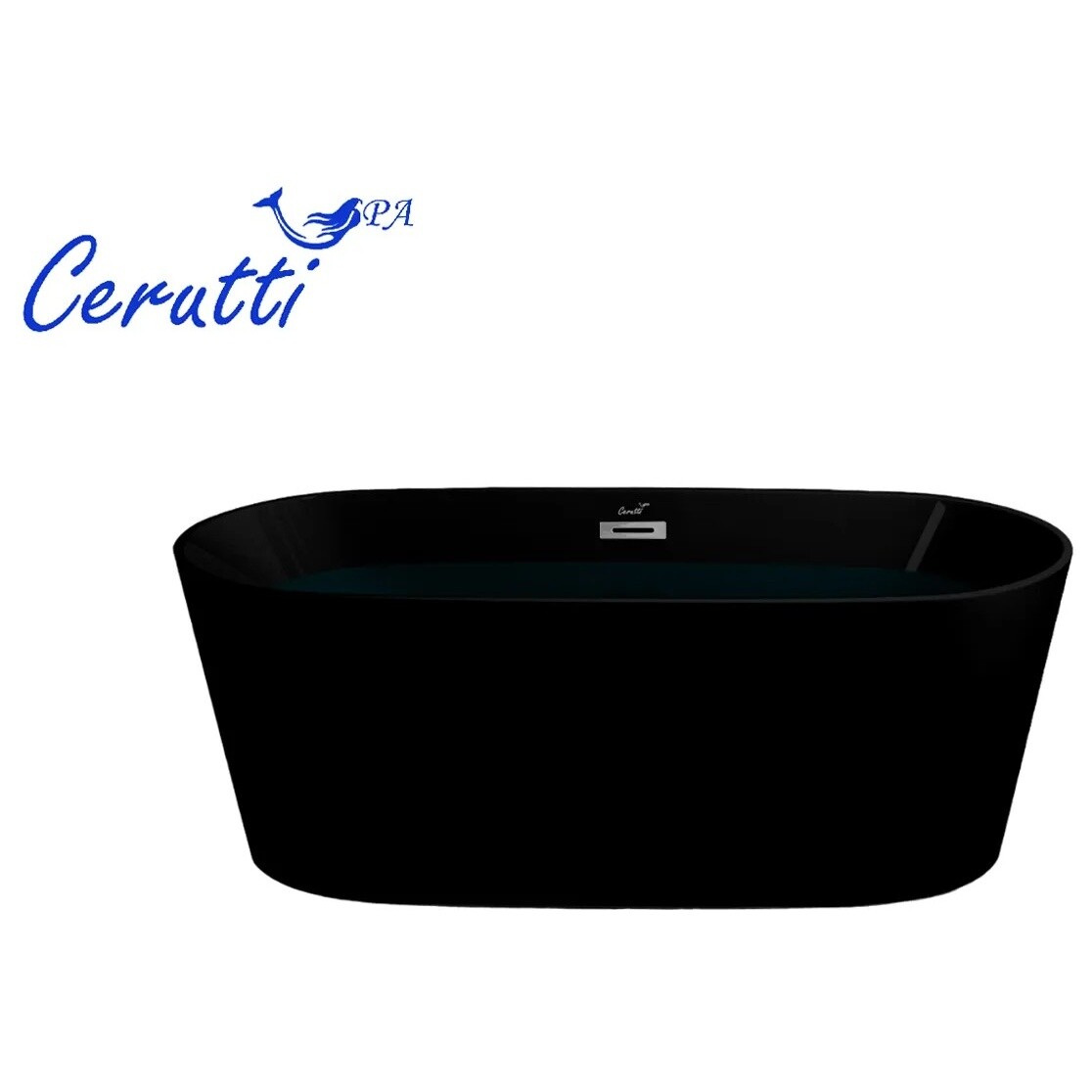 Ванна акриловая отдельностоящая со сливом-переливом черная матовая Cerutti SPA Resia MB CT9905 - изображение 6