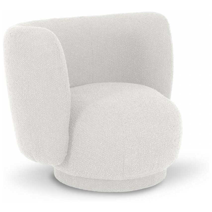 Кресло-пуф круглое вращающееся рогожка белое Lucca