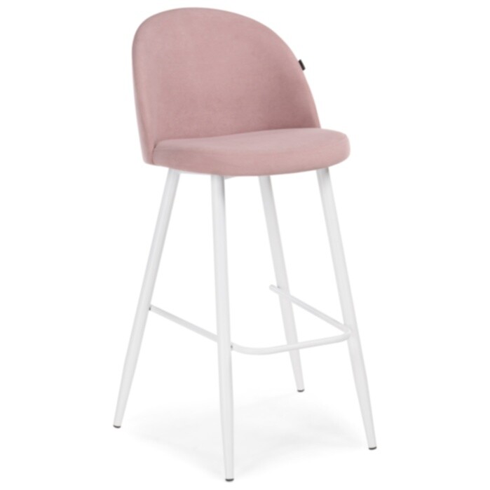 Барный стул с мягким сиденьем пыльно-розовый, белый &quot;Сондре&quot;