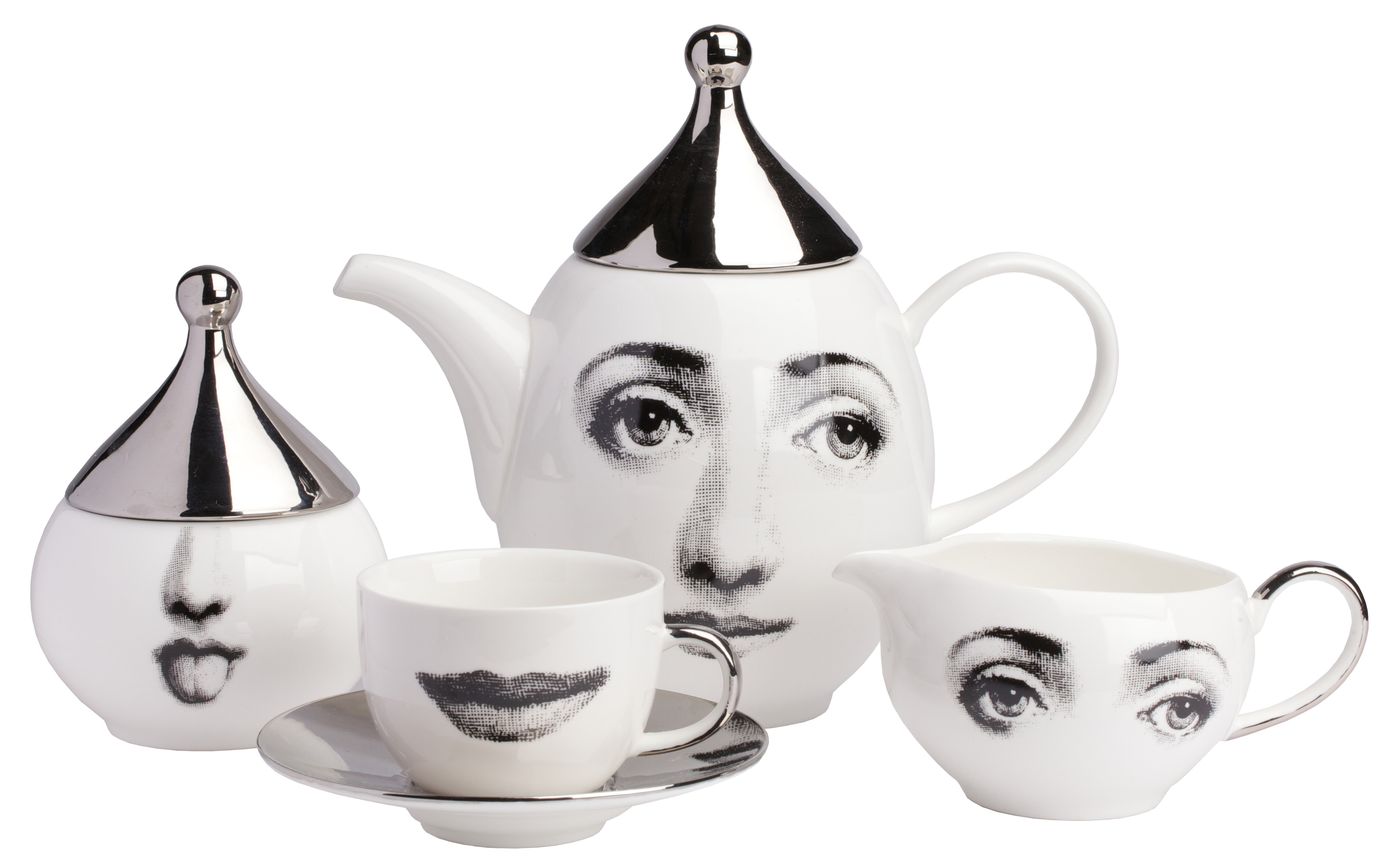 Чайный сервиз Пьеро Форназетти Faces Silver