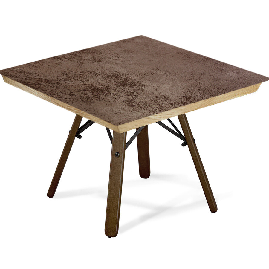 Журнальный столик коричневый со столешницей из дуба и керамики 60 см S70/ТT8