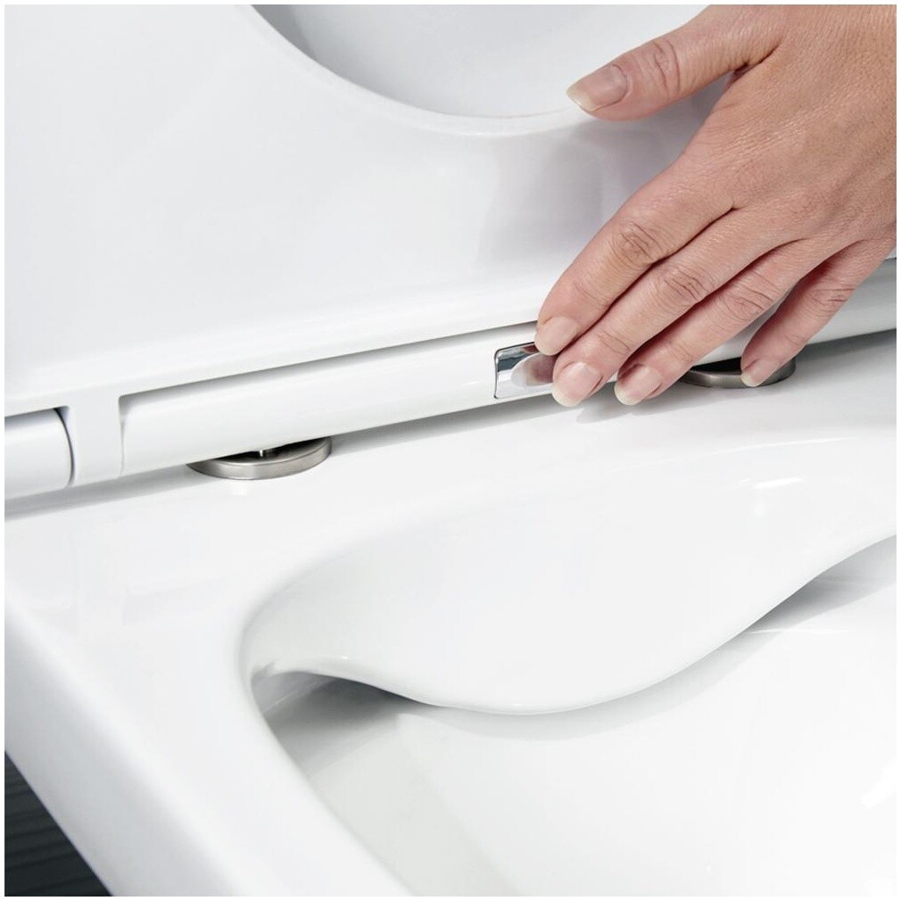 Унитаз напольный безободковый с сиденьем микролифт белый Point "Ника" PN42081 - изображение 7