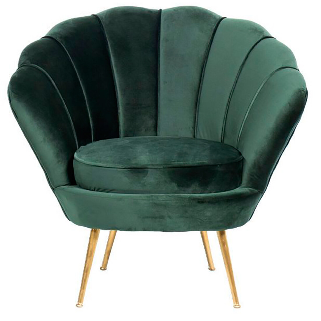 Кресло дизайнерское зеленое с золотыми ножками
