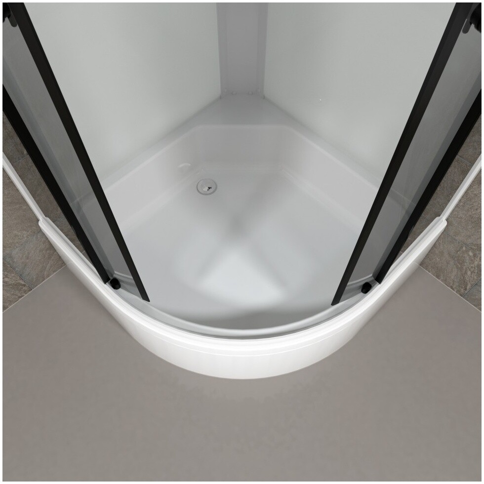 Душевая кабина четверть круга со средним поддоном 90х90 см белая Triton "Грэй В" Щ0000066463 - изображение 5