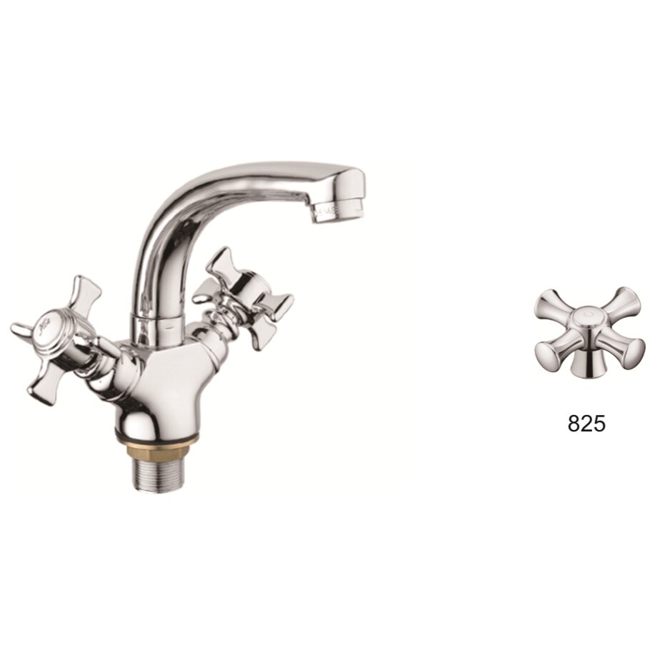 Смеситель для раковины двухвентильный хром D-Lin D156825-P
