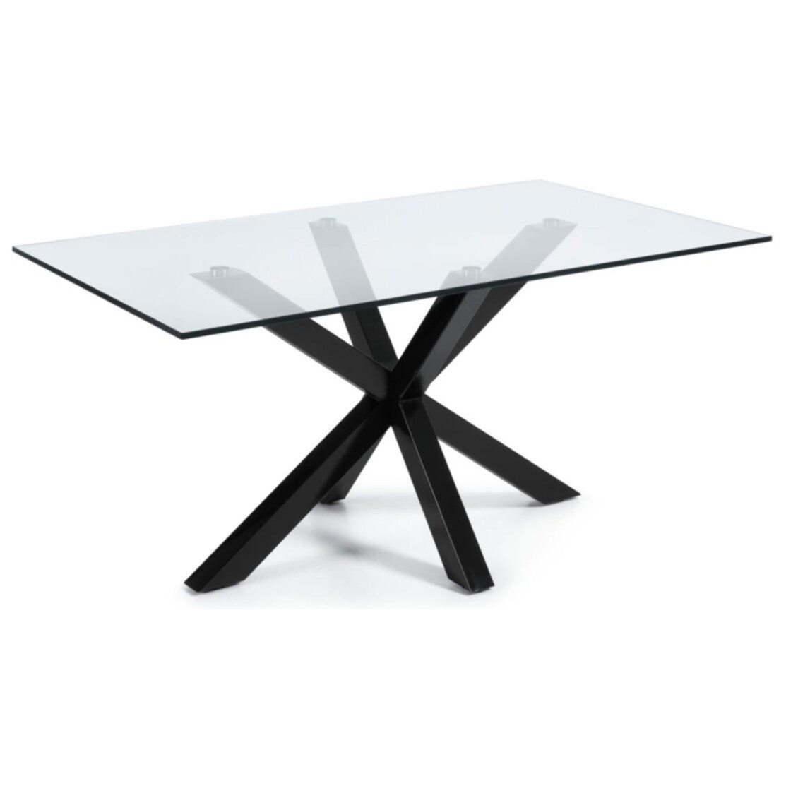 Обеденный стол стеклянный на черных ножках 180 см Arya C409C07 от La Forma