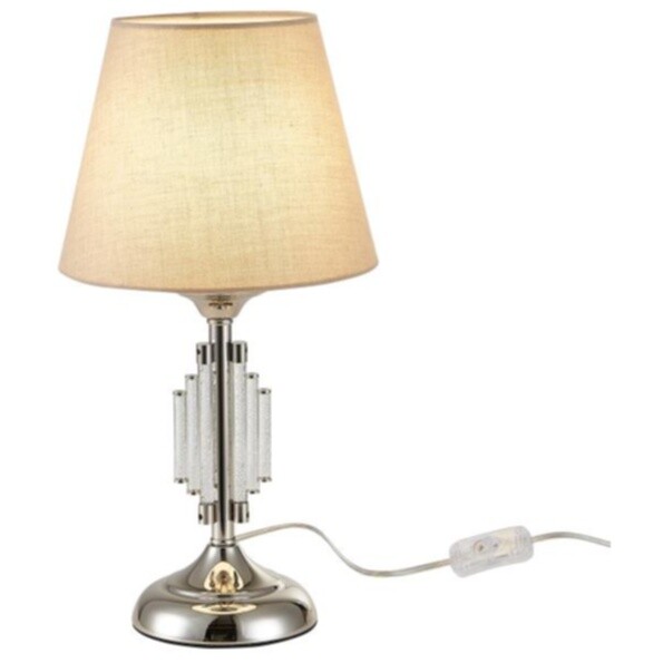 Лампа настольная с абажуром бежевая, никель 1058-1TL