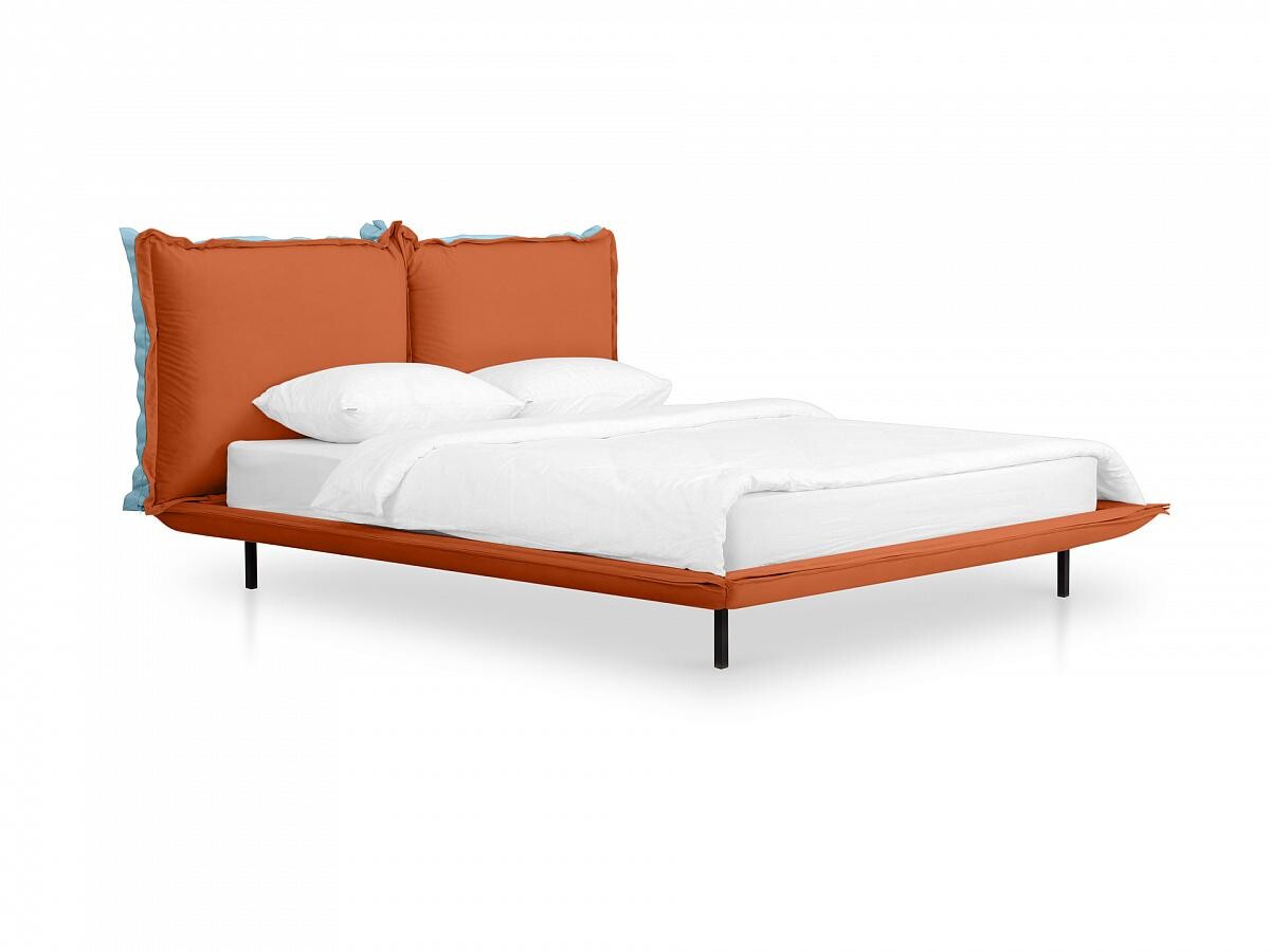 Кровать двуспальная 160х200 см оранжевая Barcelona 