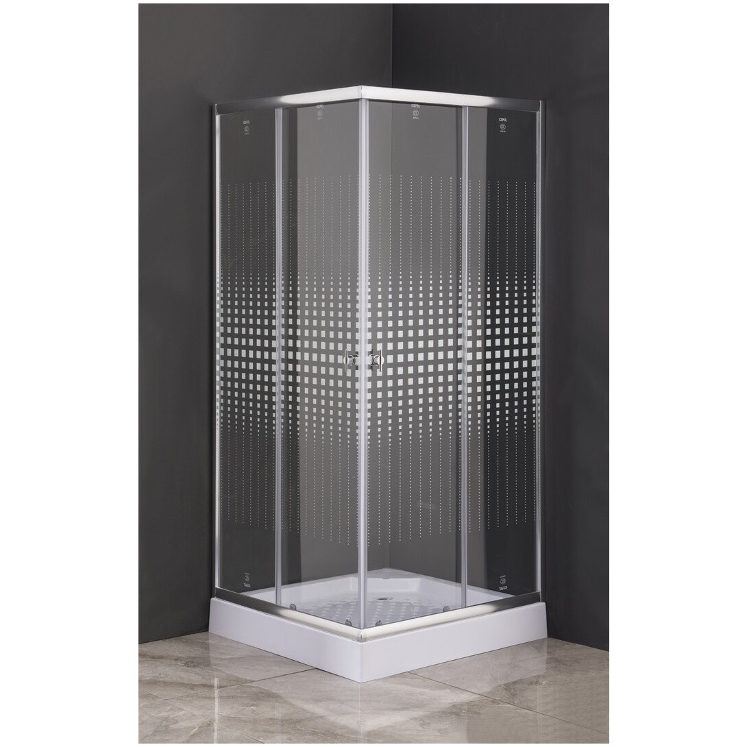 Душевой уголок квадратный с низким поддоном 80х80 см хром Parly ZQ8111 - изображение 4