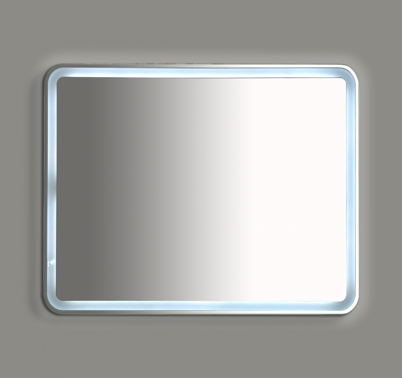 Зеркало 1000х800 сенсор на корпусе с круглыми углами серое LED &quot;3 Неон&quot;