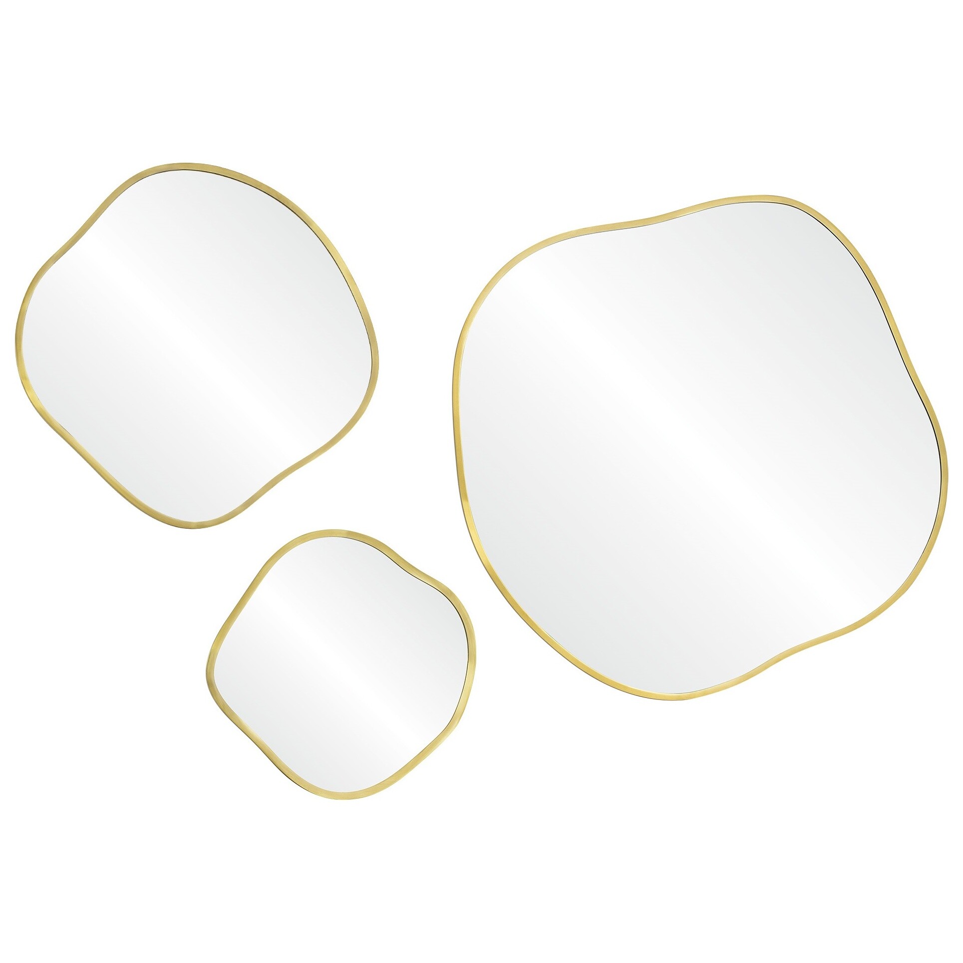 Зеркала настенные фигурные панно 3 шт золото Organic Panno Gold