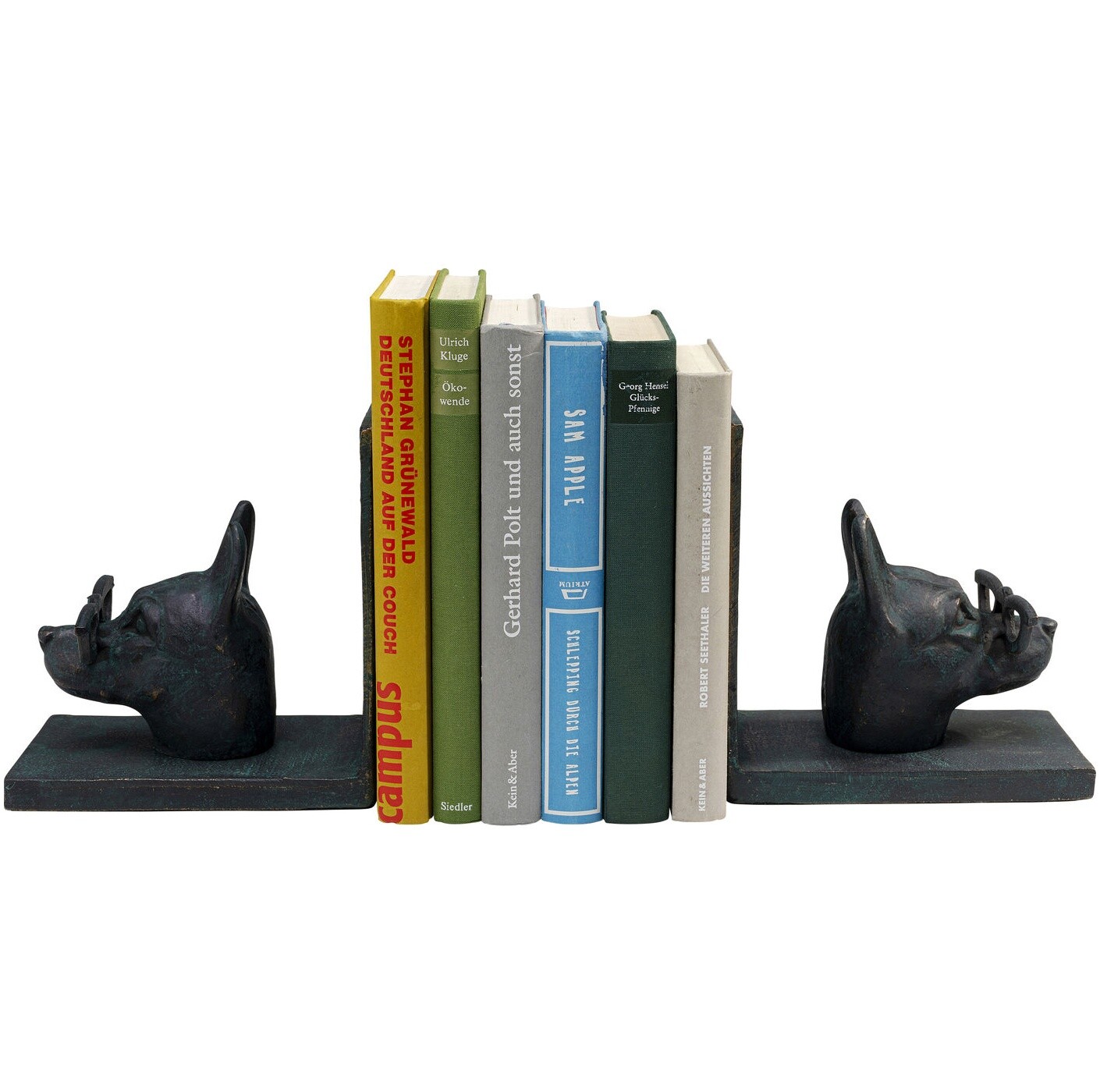 Подставка для книг декоративная алюминиевая черная Dog 54093