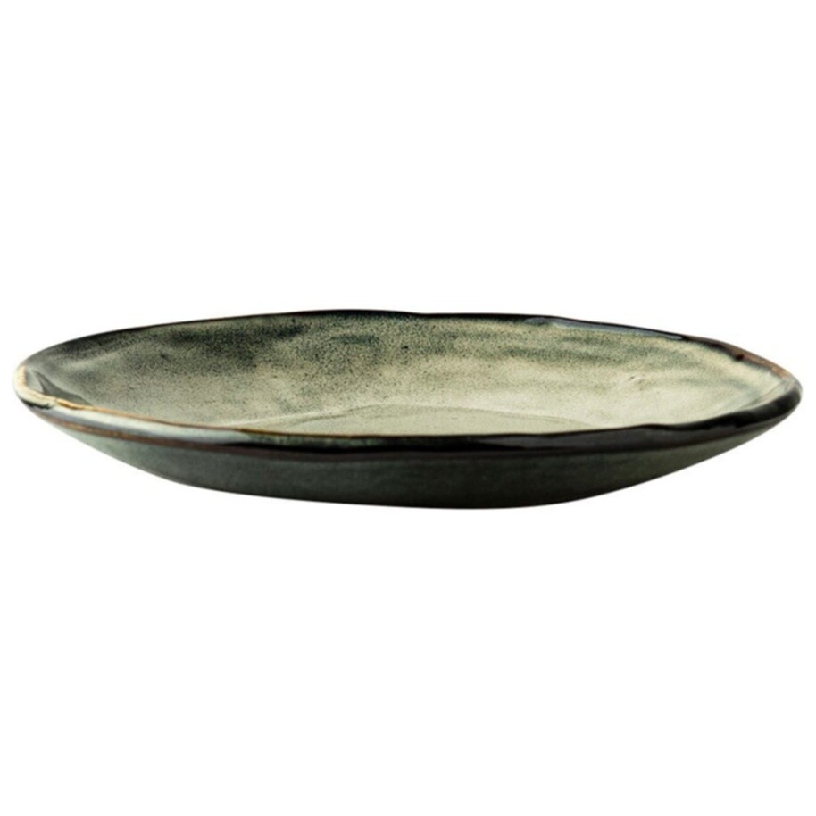 Тарелка керамическая десертная 17 см зеленая 182038
