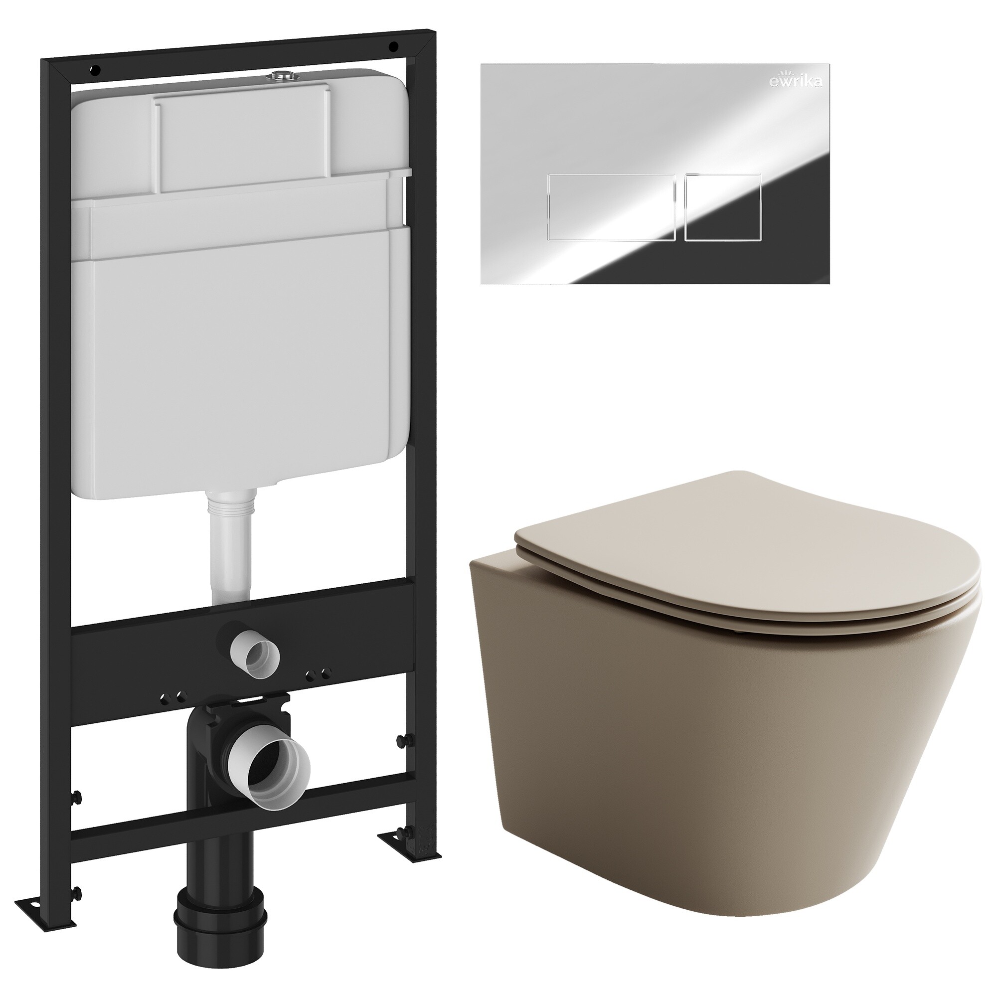 Унитаз Ceramicanova Balearica Rimless CN6000MC с инсталляцией Ewrika ProLT 0026-2020