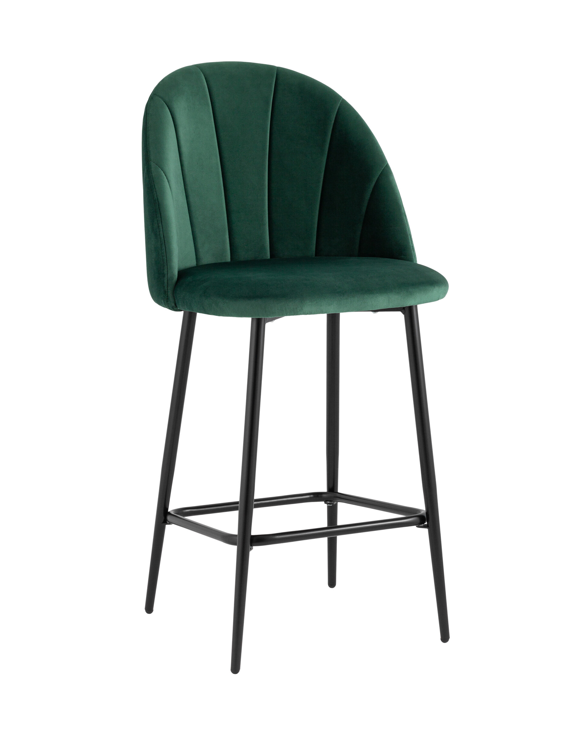 Полубарный стул на металлических ножках зеленый, черный &quot;Логан&quot;