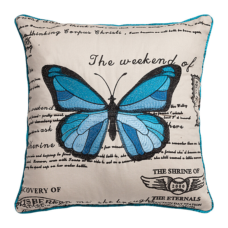 Подушка с голубой бабочкой Arte