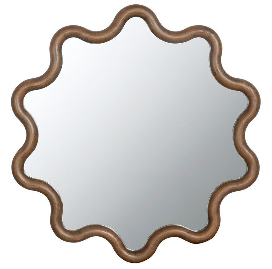 Зеркало настенное фигурное в деревянной раме 76х79 см коричневое 86340-DS