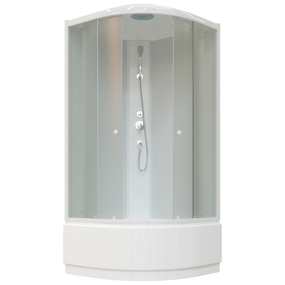 Душевая кабина четверть круга с высоким поддоном 90х90 см белая Parly EB921 - изображение 4