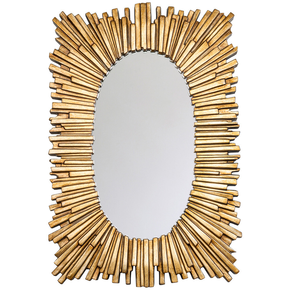 Зеркало большое золотое прямоугольное в рельефной раме &quot;Мемфис&quot;