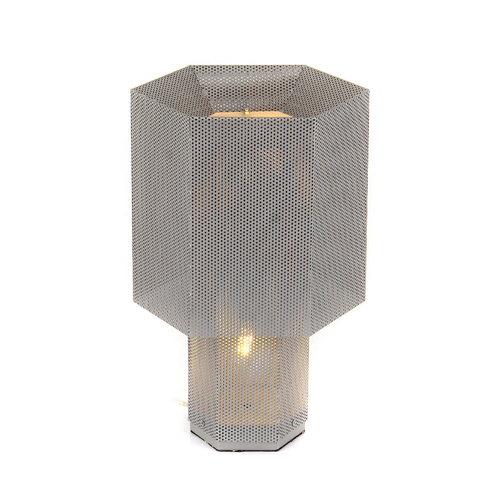 Настольная лампа металлическая серебро KM0130P-1