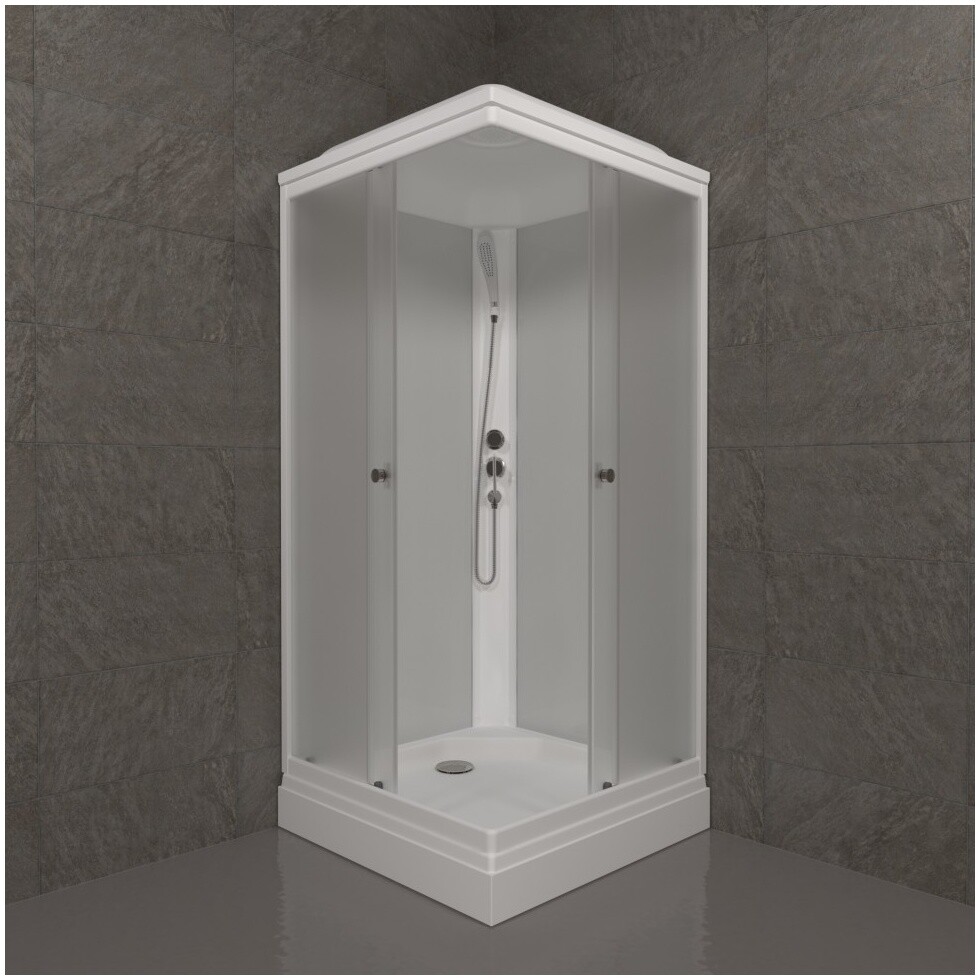 Душевая кабина квадратная с низким поддоном  90х90 см белая Triton "Вельвет-К А" Щ0000061852 - изображение 4