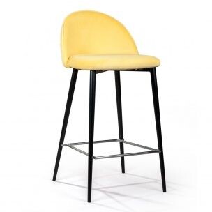 Полубарный мягкий стул со спинкой желтый Marcus