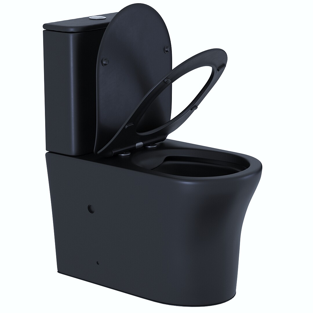 Унитаз напольный безободковый с сиденьем микролифт черный Cerutti SPA Adige MB CT9244 - изображение 11