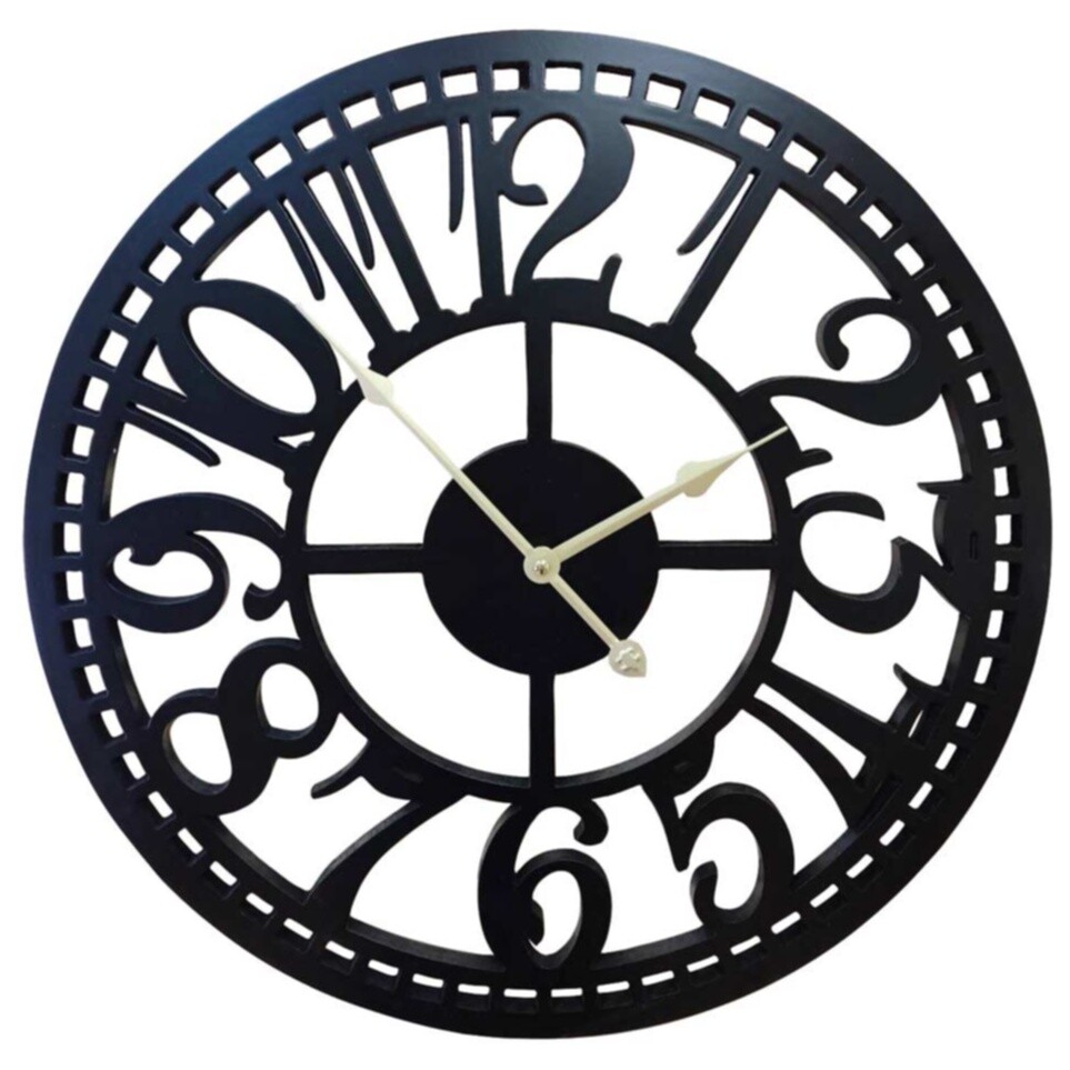 Часы настенные деревянные 47 см черные Timer Black