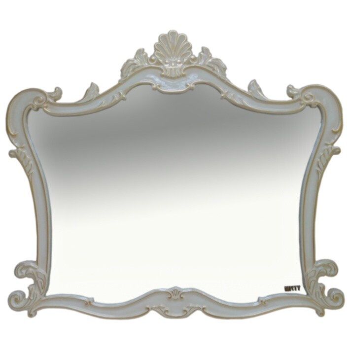 Зеркало настенное белое сусальное золото Bianco 100