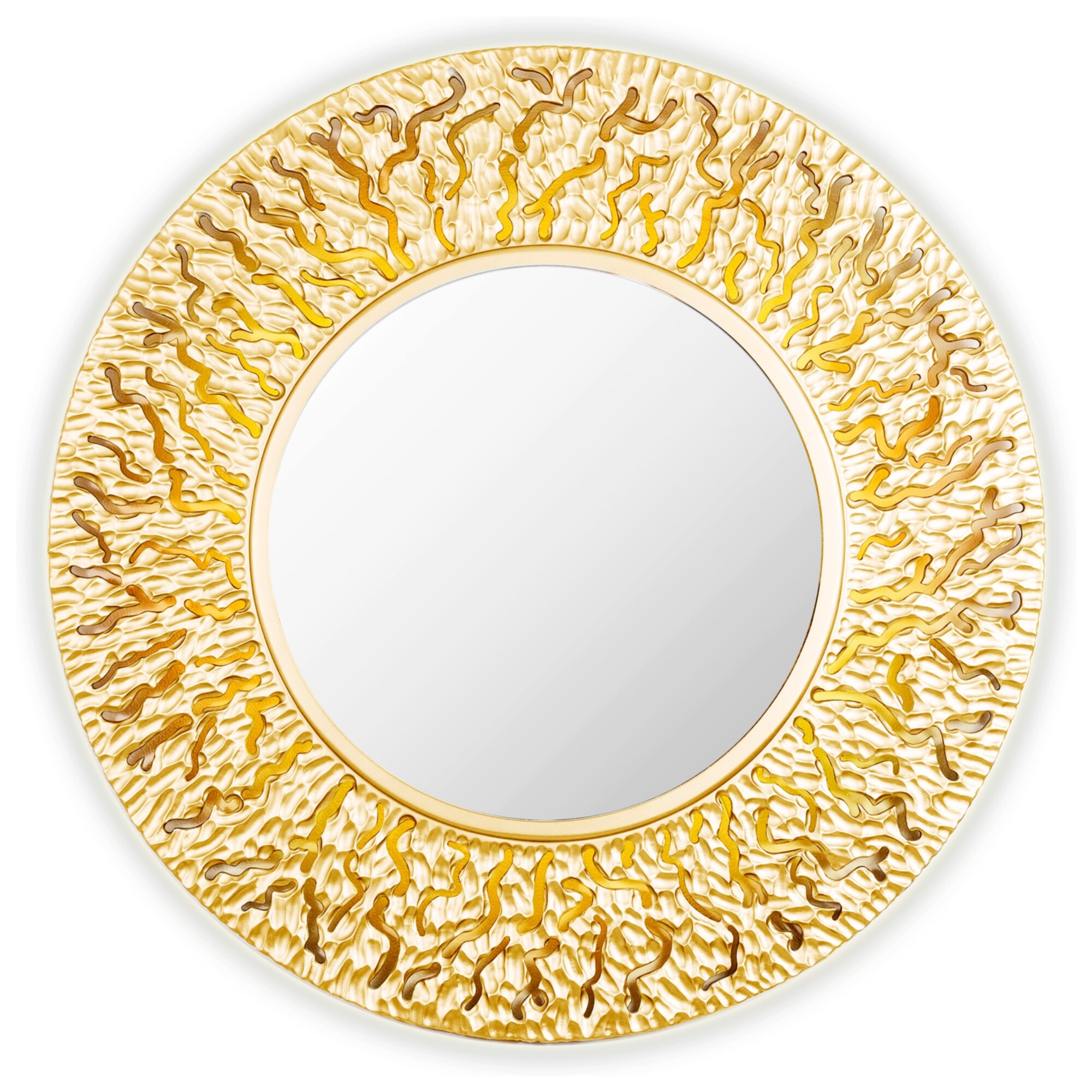 Круглое зеркало настенное золотое FASHION CORAL