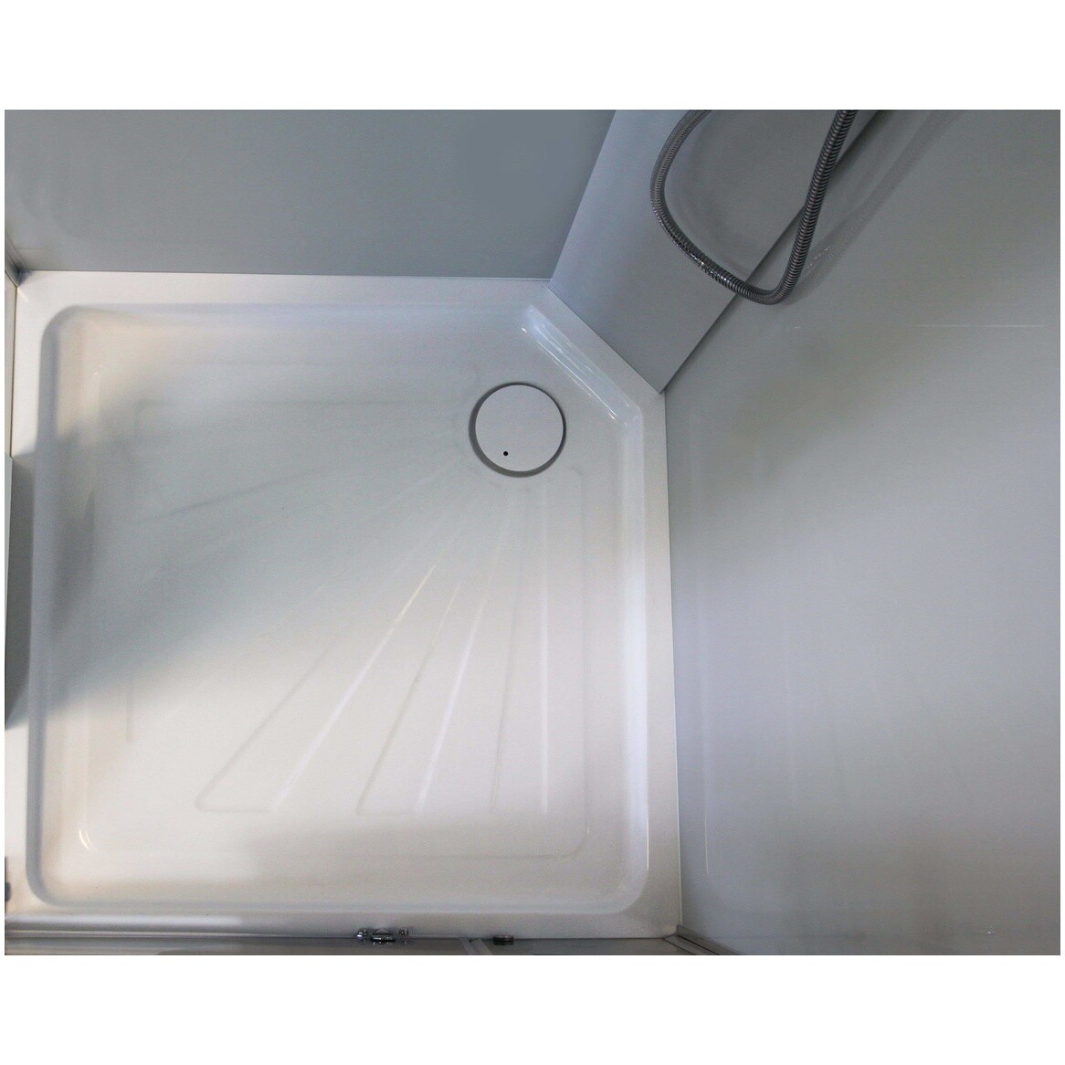 Душевая кабина квадратная без крыши с низким поддоном 90х90 см хром, белая Cerutti SPA Mimi 901T - изображение 18