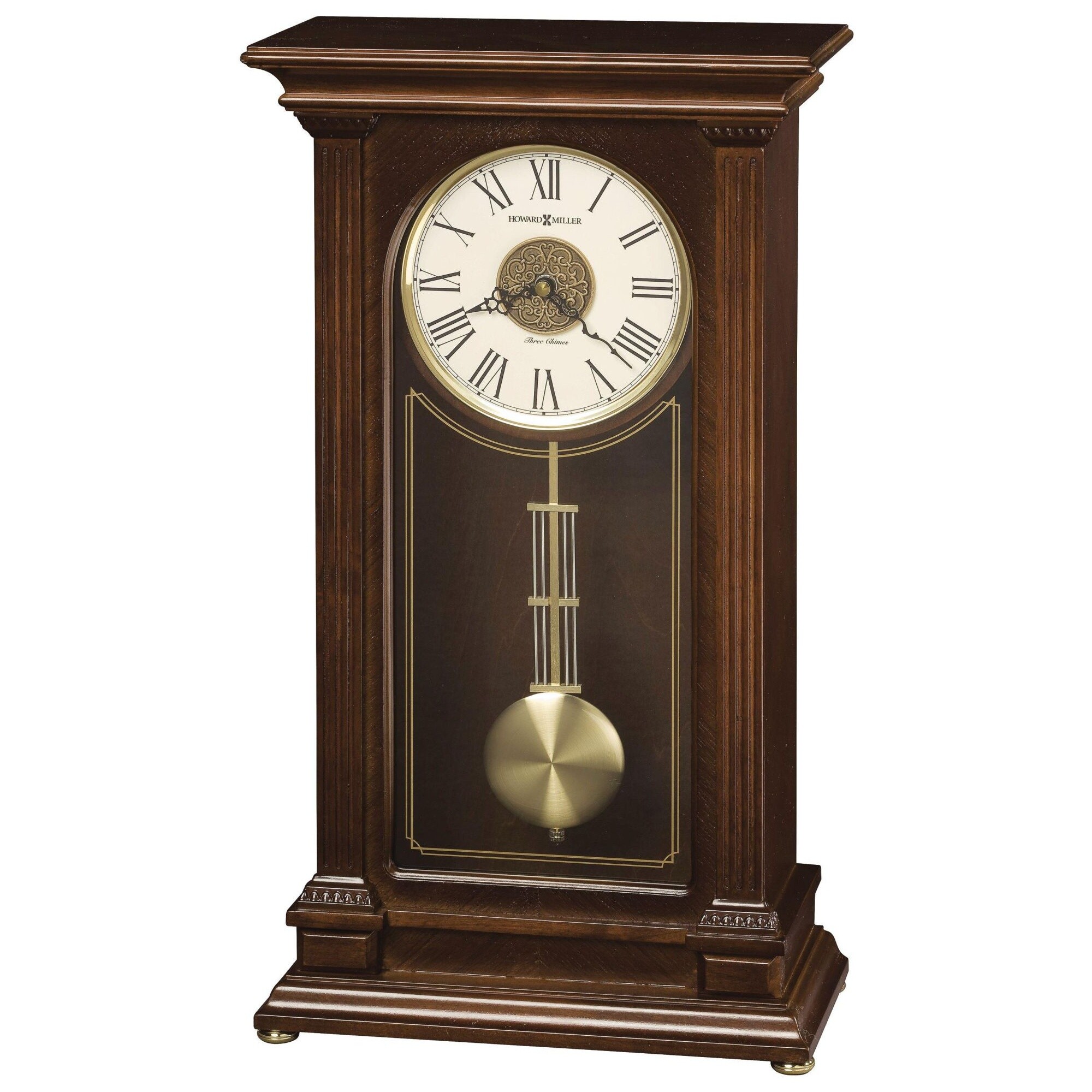 Часы настольные кварцевые с маятником деревянные коричневые 635-169 Stafford