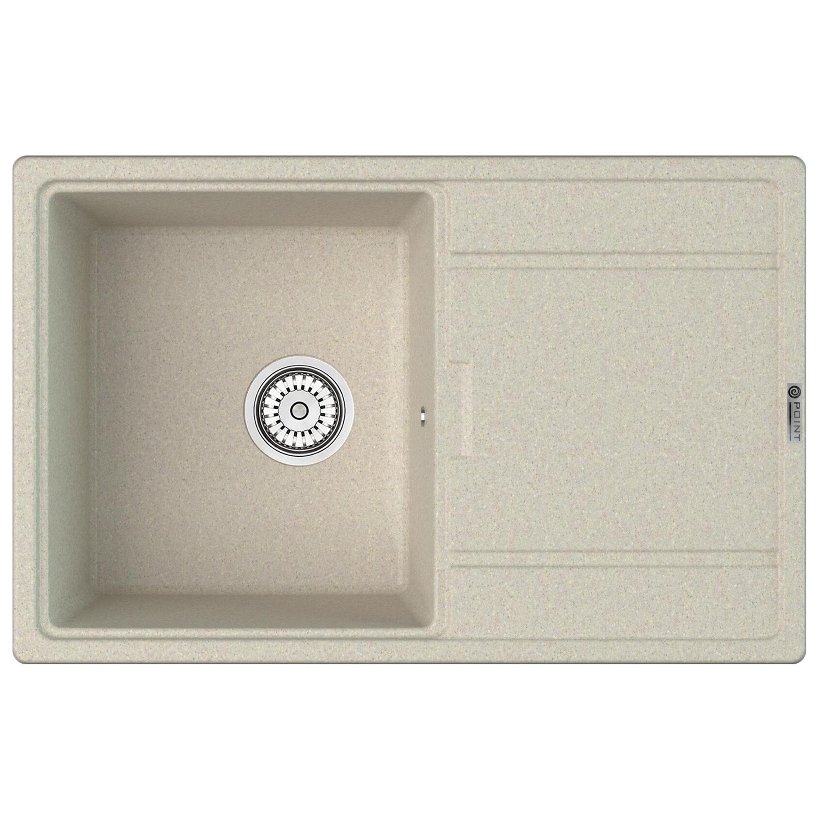 Мойка кухонная кварцевая прямоугольная бежевая Point &quot;Лаура 78&quot; PN3005BG