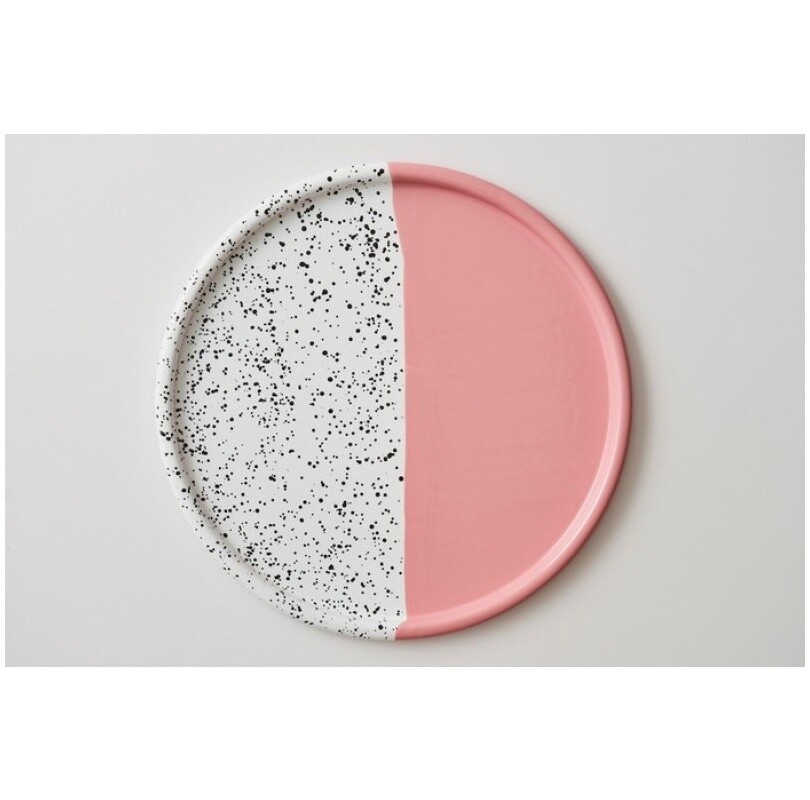 Тарелка эмалированная круглая 32 см розовая Mind-Pop