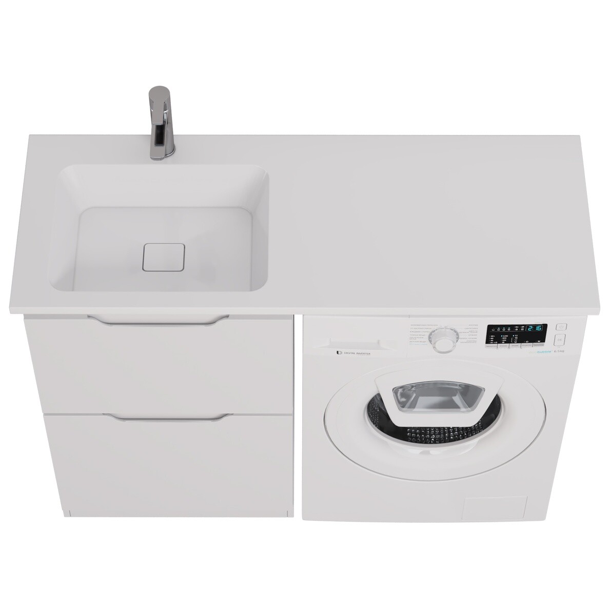 Раковина мебельная на стиральную машину левая белая 120 см Dreja Wing 100120L - изображение 5