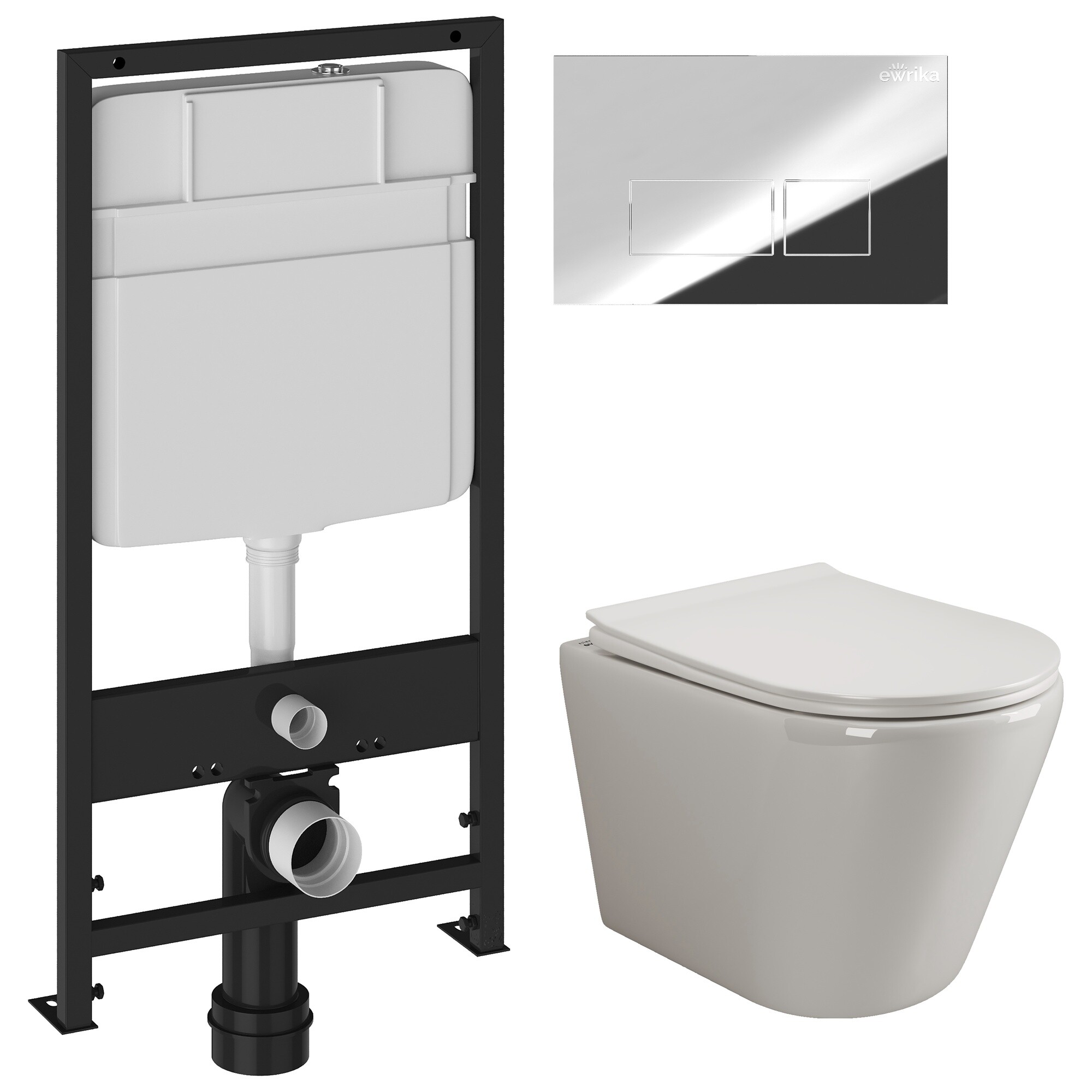 Унитаз Ceramicanova Highlight Rimless CN1804 с инсталляцией Ewrika ProLT 0026-2020