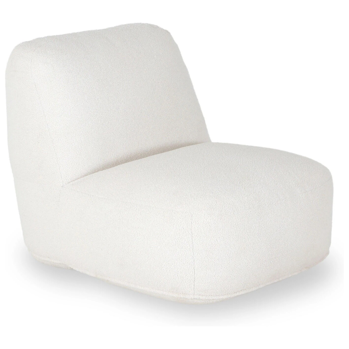 Кресло бескаркасное мягкое из искусственного меха ткань Lamb MT 10 белое Rofl