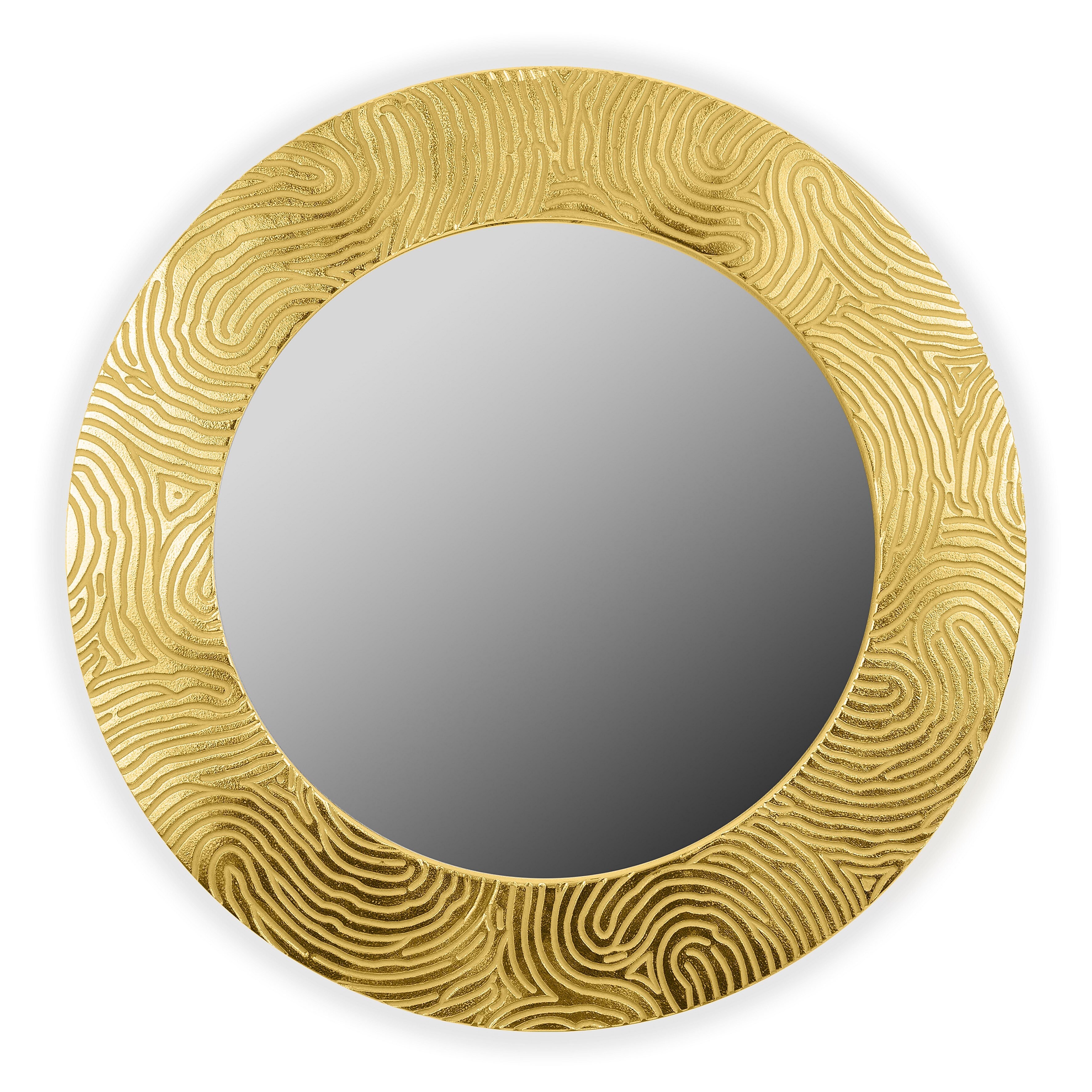Золотое зеркало круглое настенное FASHION MARK