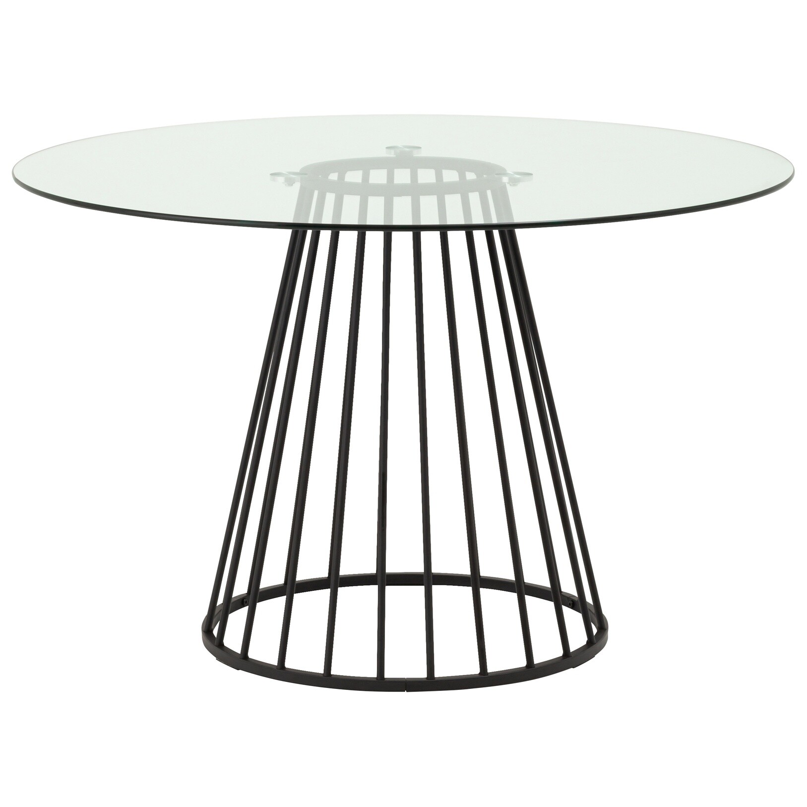 Обеденный стол круглый со стеклянной столешницей 120 см прозрачный, черный &quot;Ливерпуль&quot;