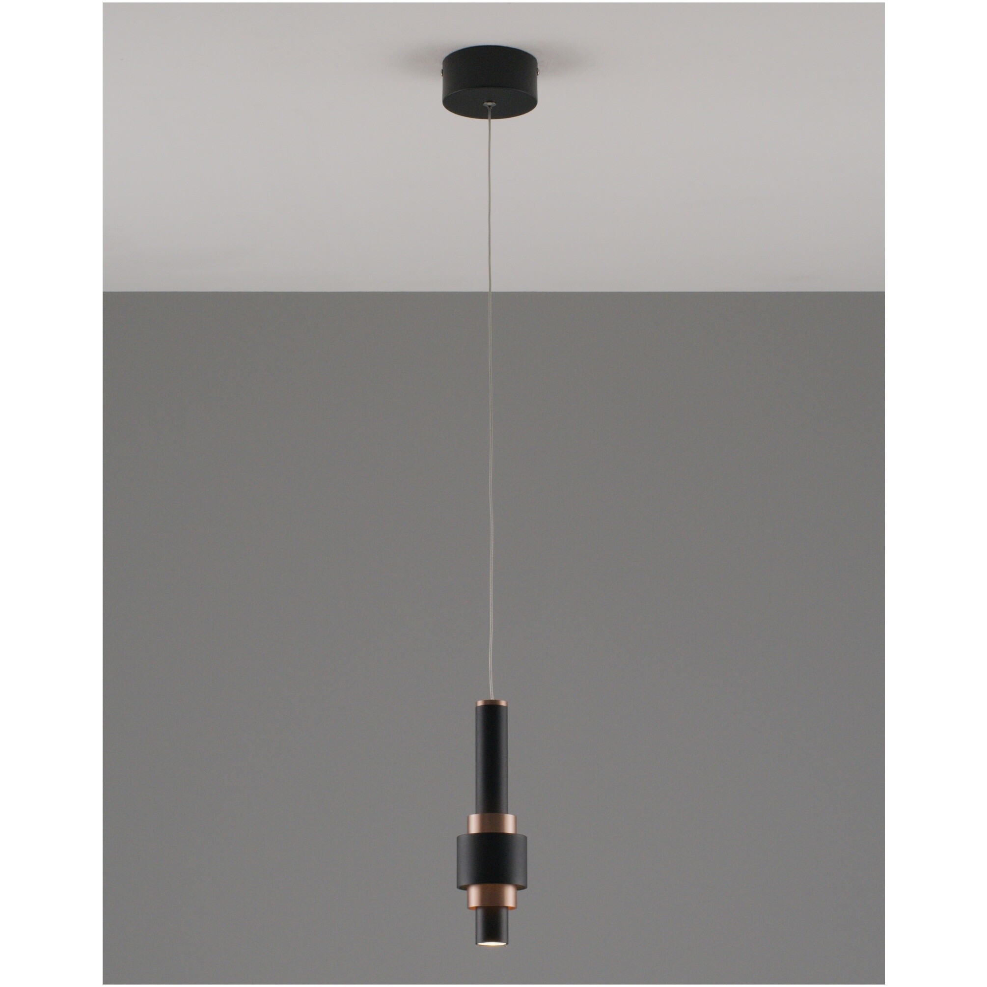 Подвесной светильник светодиодный черный, коричневый Elsa V10859-PL