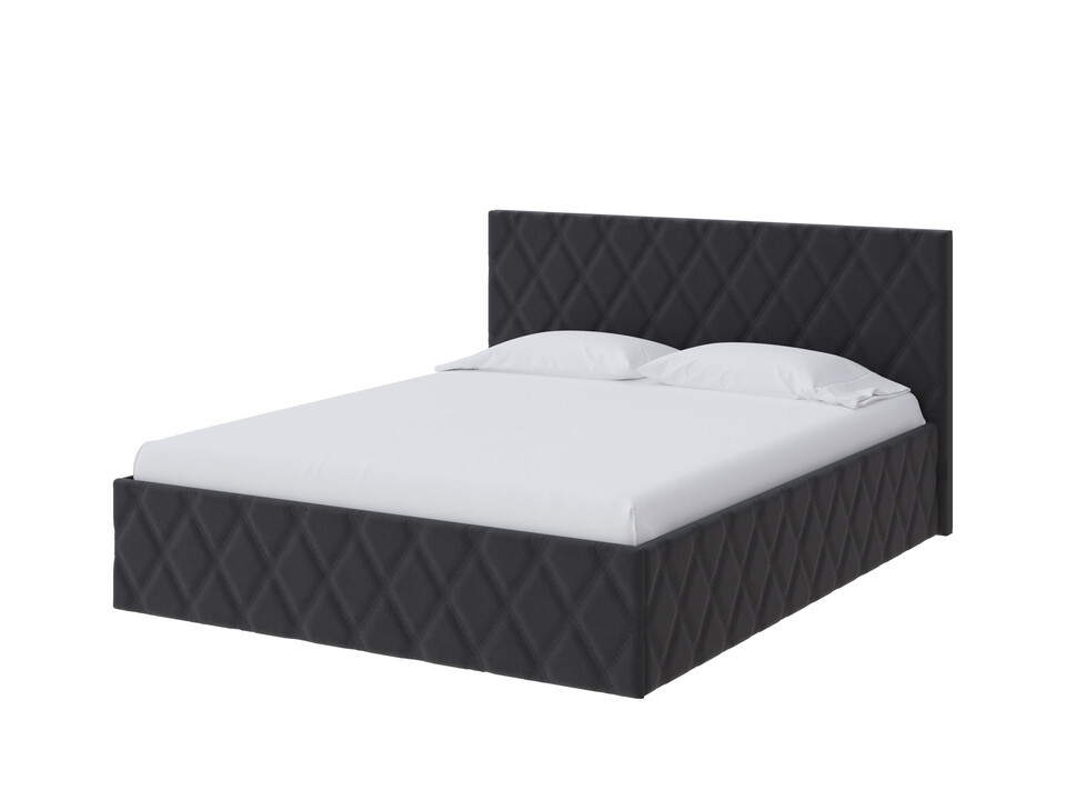 Кровать двуспальная 180х190 см темно-серый Fresco