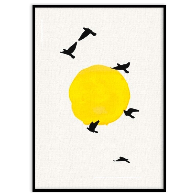 Постер на холсте в черной раме желтый, белый &quot;Природа&quot; №312 18-0161-40х60